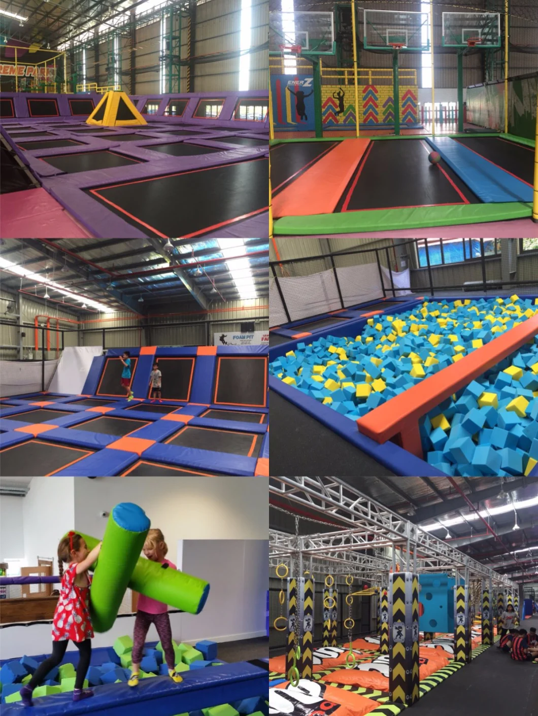 Customized Fitness Indoor Playground Equipment Jumping Trampoline Bed