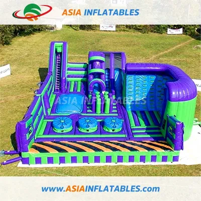 Blue Style Big Inflatable Trampoline Park, Giant Inflatable Indoor Theme Park